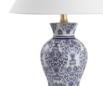 Xia 21" Ceramic/Iron Classic Modern LED Table Lamp - JONATHAN Y